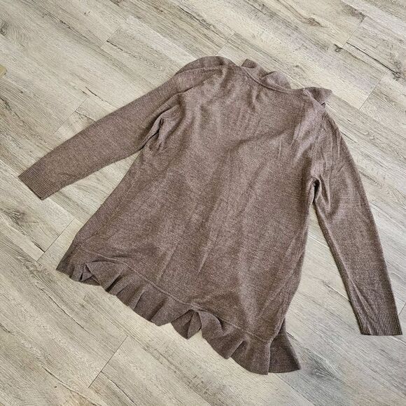 Boho soft romantic cardigan mocha ruffle-trim fairycore renaissance medieval XL - Picture 5 of 5